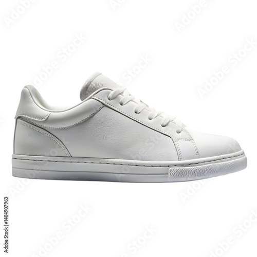 white sneaker shoe side view isolated on transparent background