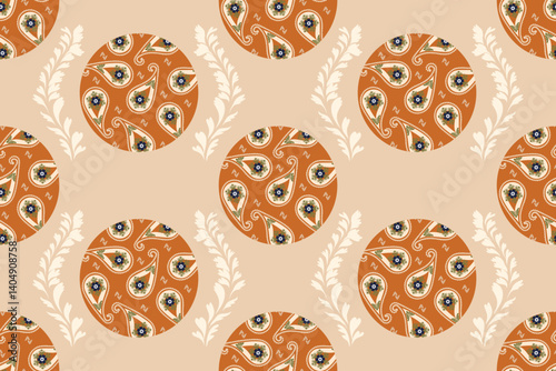 Paisley or Boteh seamless pattern is an ancient textile design from the Persian region, traditionally used to decorate carpets, shawls, and textiles. It is a distinctive and recognizable motif.