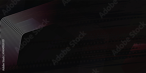 Neon frame in pentagon form with shining effects on grunge dark background. Empty glowing techno backdrop. Vector illustration.