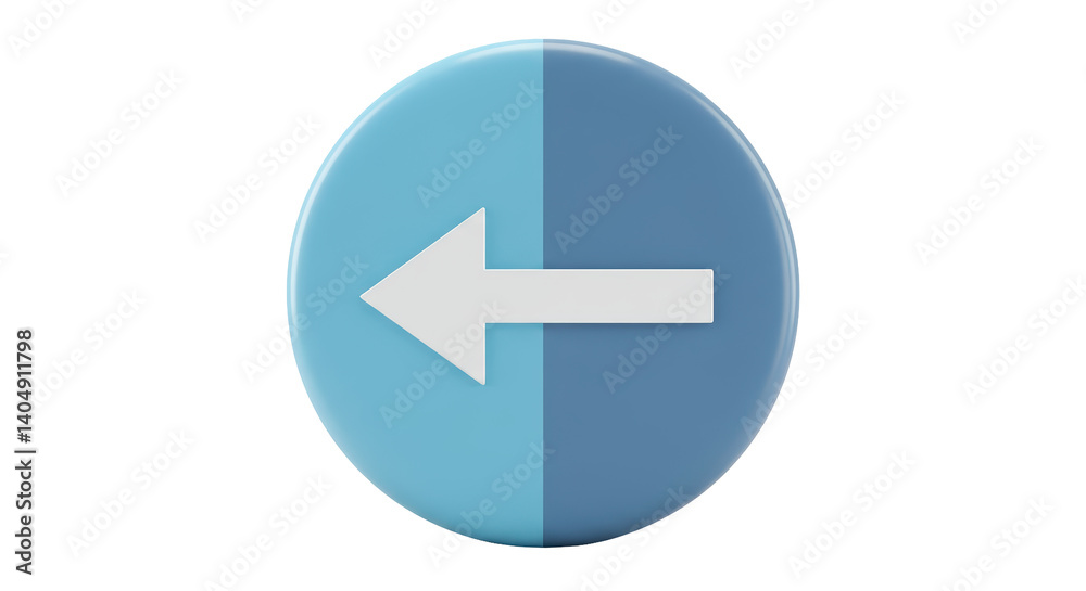 Isolated Blue Arrow Button Pointing Left Isolated Blue Arrow Button Pointing Left