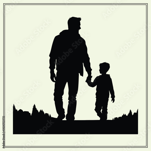 father and son silhouette 