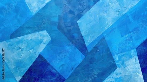 Wallpaper Mural Striking Abstract Blue Background: Triangles and Rectangles Layered in Contemporary Modern Art Design Torontodigital.ca