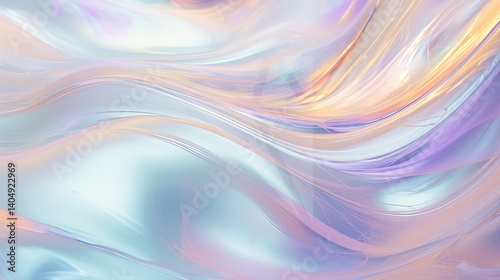 Wallpaper Mural Iridescent and opalescent trompe-l'œil detail, metallic finishes, rococo pastel, rim light, transparent medium, ocean noise, light silver and light gold, polaroidcore aesthetic Torontodigital.ca