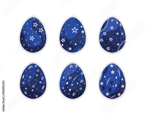 Cosmic Night Sky Easter Eggs
