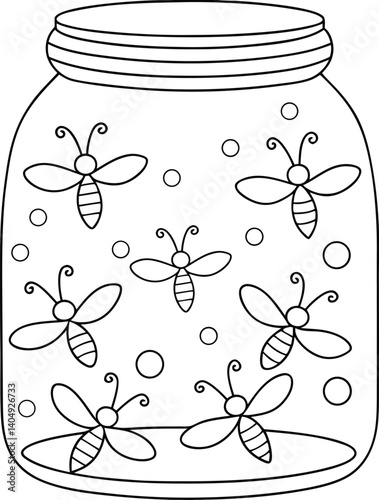  jar of fireflies for coloring book