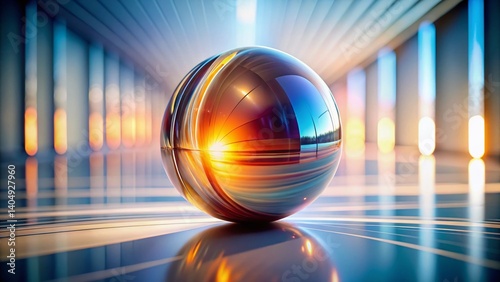 3D Realistic Zoom Out Minimalist Abstract Sphere Background