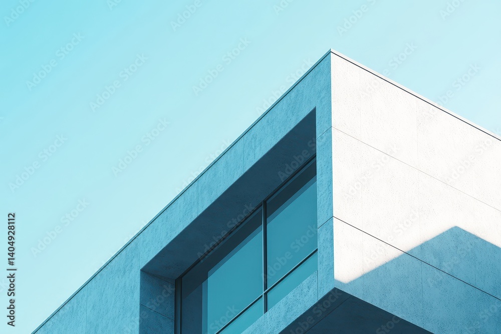 Modern building corner against clear sky Modern building corner against clear sky
