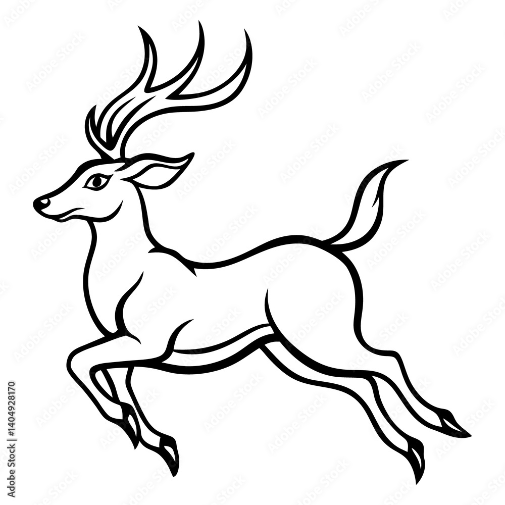 Fototapeta premium deer line art picture