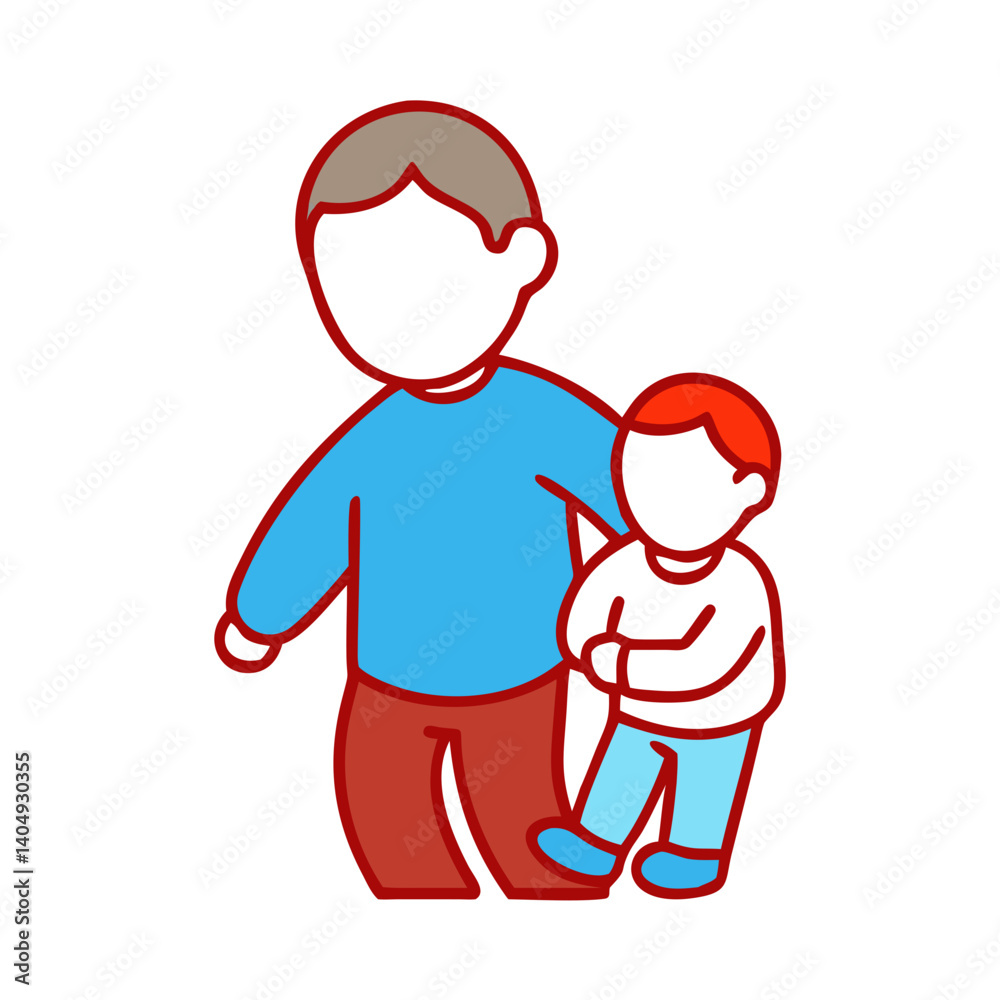 Father and son icon showing love and family connection Father and son icon showing love and family connection