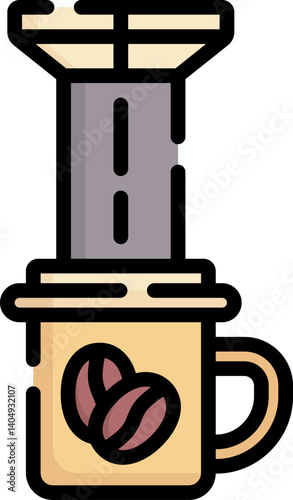 aeropress Illustration on a white background 