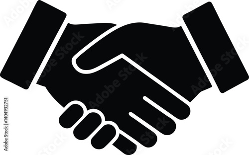 Handshake icon, Business agreement handshake vector