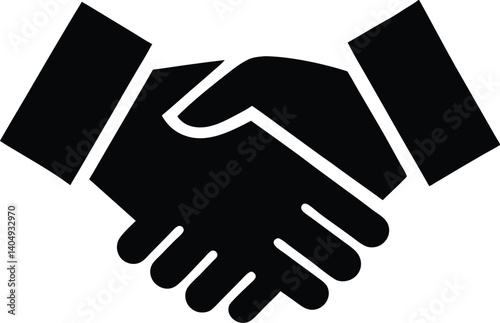 Handshake icon, Business agreement handshake vector