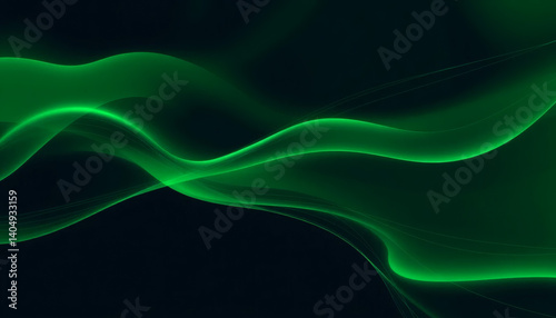 Abstract organic green lines background illustration with flowing natural shapes, modern wallpaper texture, and eco-inspired design for digital and print visuals