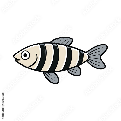  zebra danio fish on white background