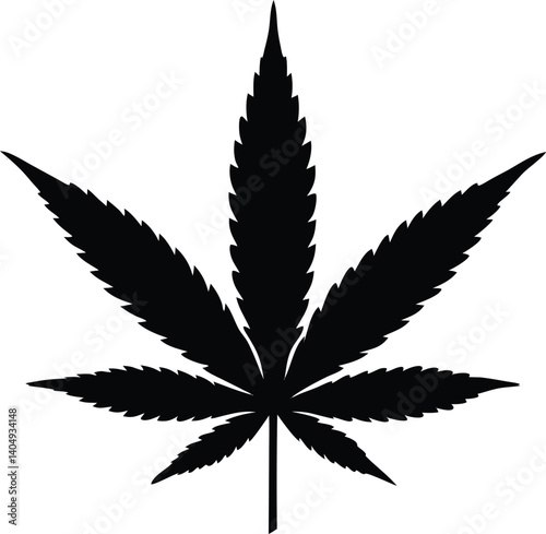 Marijuana leaf silhouette vector, Marijuana cannabis hemp leaf icon