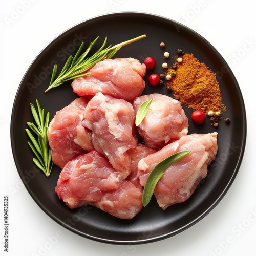 Obraz na płótnie Spiced fresh chicken on plate. w salonie