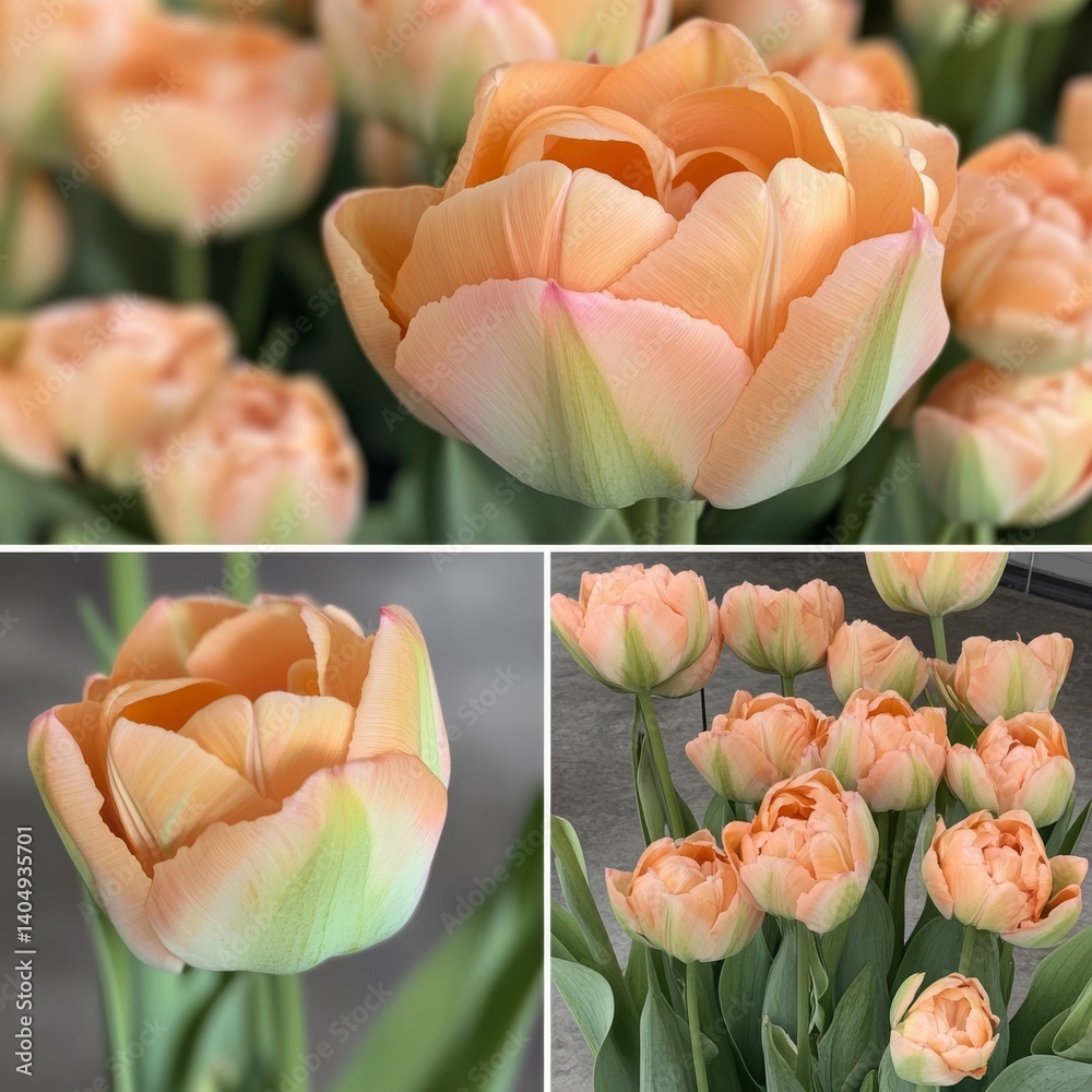 Tall image of an orange tulip.
