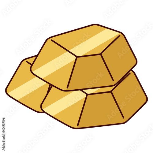 gold nugget mine treasure flat color vector illustration template design