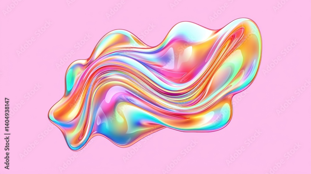 Naklejka premium A vibrant, abstract design composed of swirling lines and shapes in a rainbow of colors.
