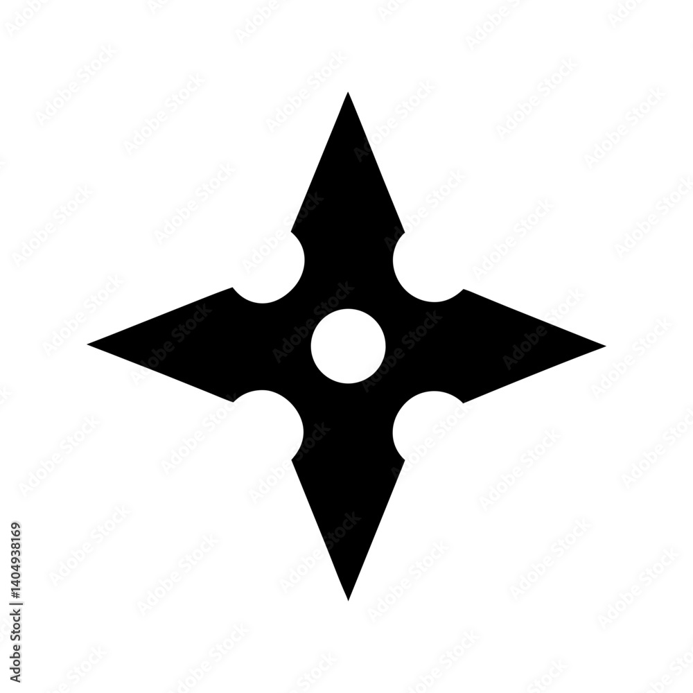 Ninja Star Silhouette vector illustration Ninja Star Silhouette vector illustration