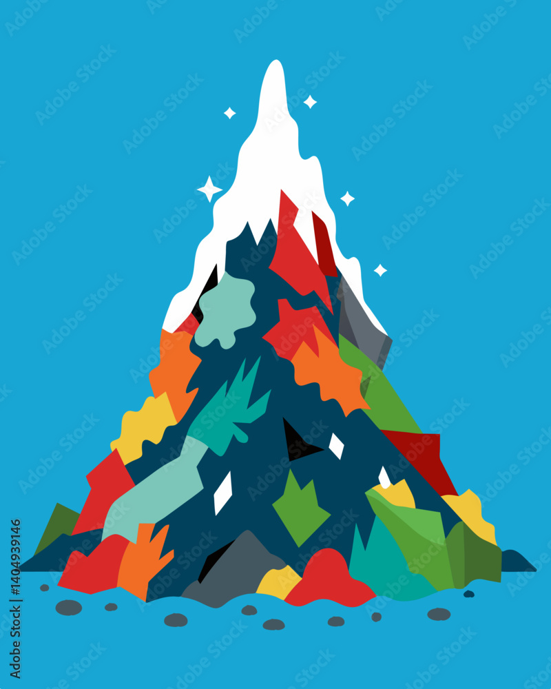 A mountain of discarded clothing stainridden and out of style casualties of fast fashion trends.. Vector illustration