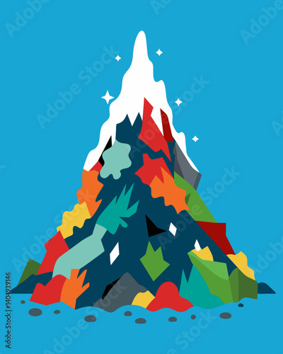 Obraz na płótnie A mountain of discarded clothing stainridden and out of style casualties of fast fashion trends.. Vector illustration w salonie