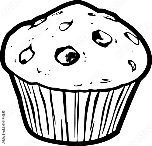 Delicious Hand-Drawn Cranberry Muffin Illustration Perfect For Baking Blogs And Recipes