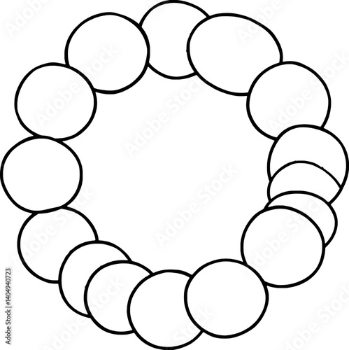 Circular Arrangement Of Simple Black And White Discs Forming A Frame
