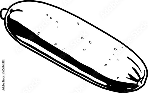 Fresh Green Cucumber Illustration Isolated on White Background