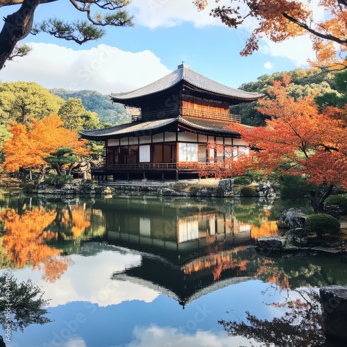 Obraz na płótnie Kyoto: Fall foliage at Kitano Tenmangu. w salonie