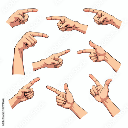 Vector hands in different gestures