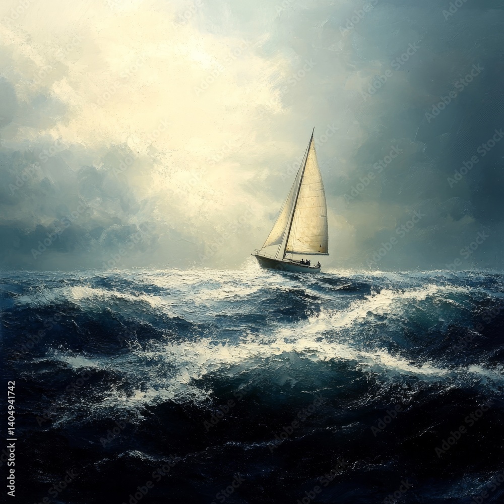 Ocean sailboat