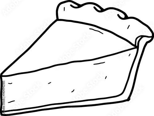 Delicious Hand-Drawn Slice Of Creamy Yellow Pie