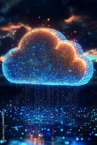 Digital Cloud Technology Sunset