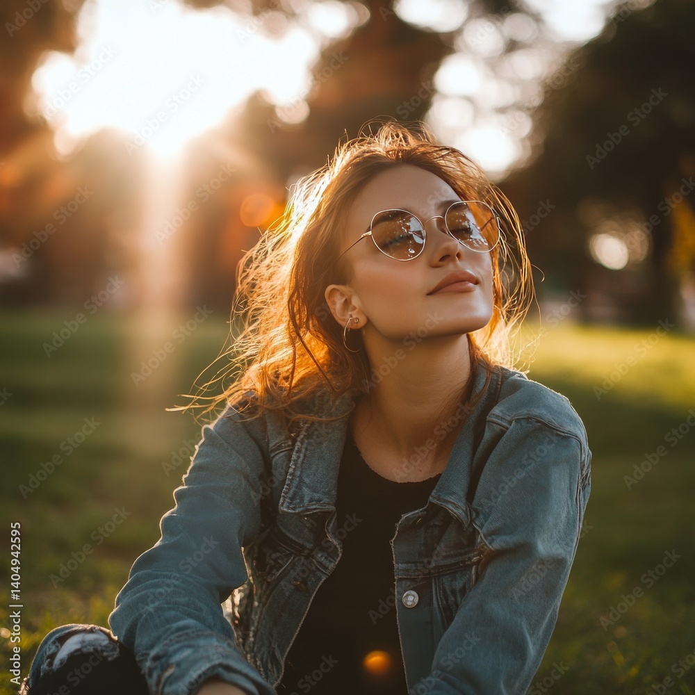 Girl enjoying the park's beauty.