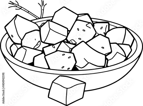Bowl of Diced Pink Dragon Fruit Ready To Eat