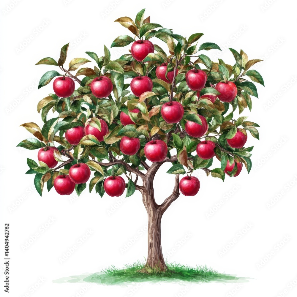Apple tree, many apples.
