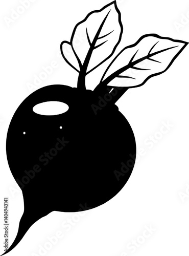 Fresh Red Beetroot with Green Leaves Isolated Illustration