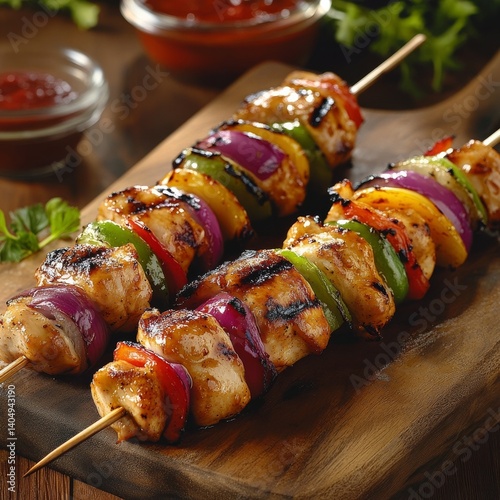 Grilled chicken kebab.