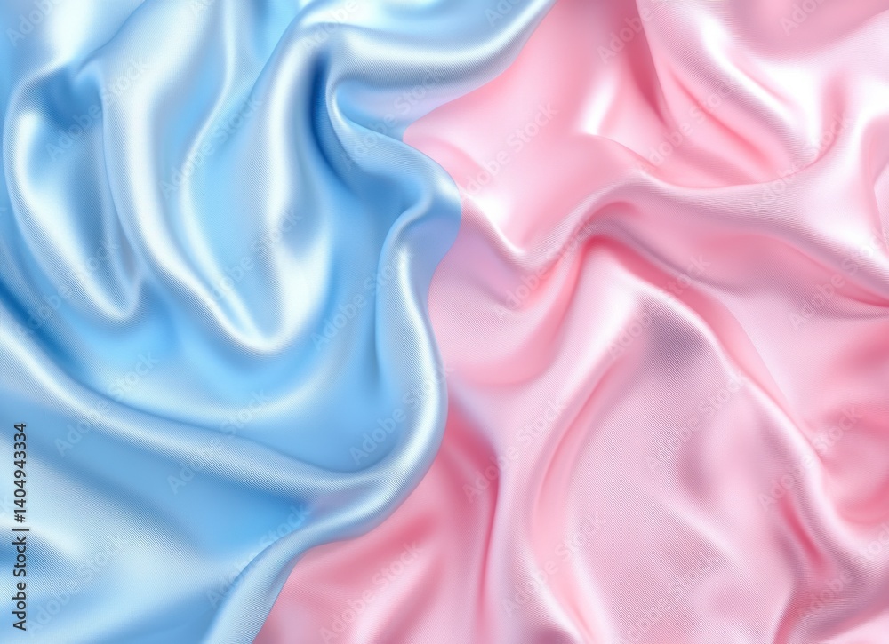 Obraz premium Elegant Silk Fabric Background with Soft Blue and Pink Colors