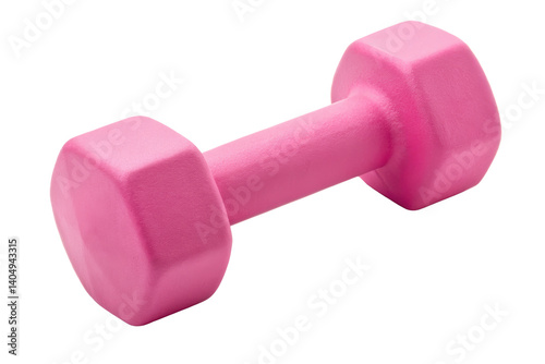 pink dumbbell isolated on white