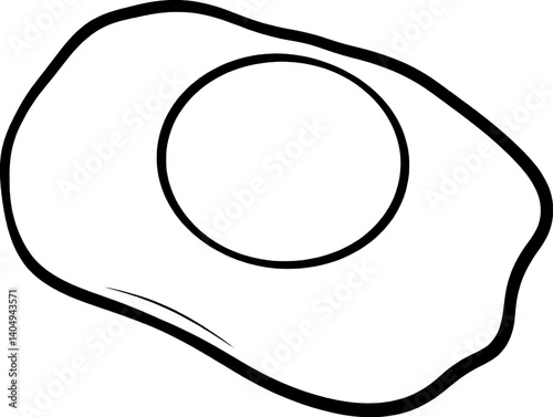 Simple Illustration Of A Fried Egg Sunny-Side Up