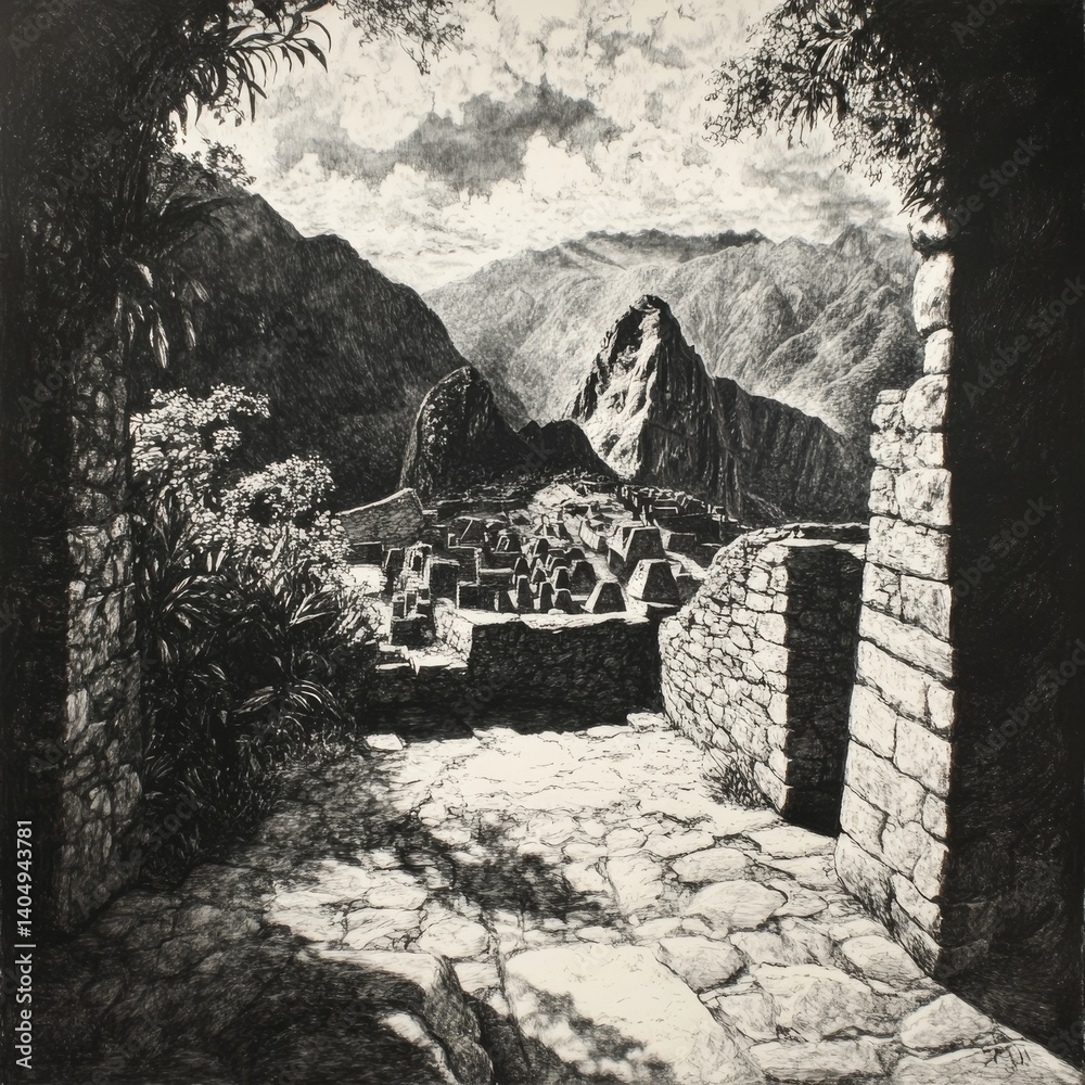 View of Machu Picchu site.