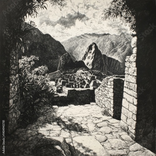 View of Machu Picchu site.