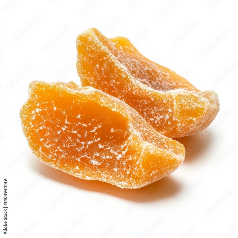 Apricot halves isolated.