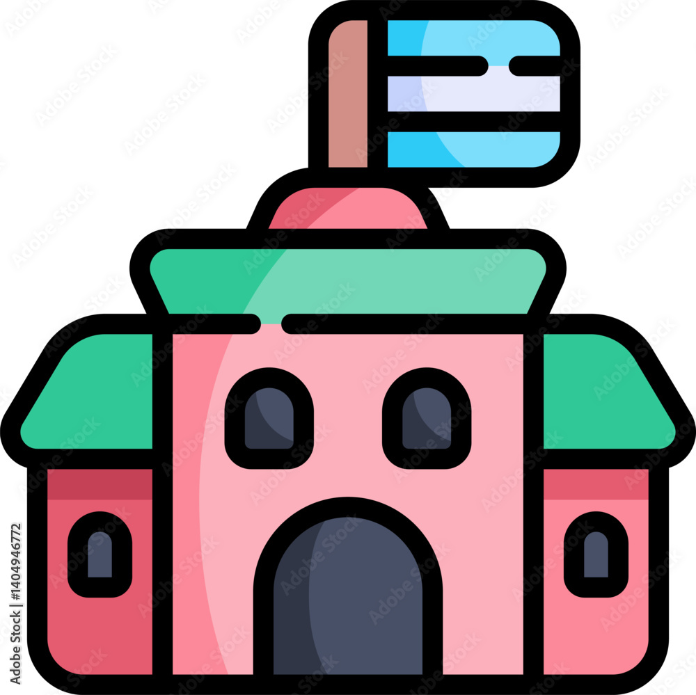 casa rosada Illustration on a white background     