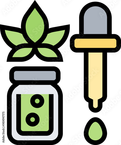 cbd oil Illustration on a white background  