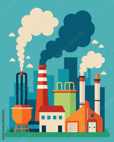 Smokestack scrubbers attempt to filter out the toxic substances being emitted but the damage has already been done.. Vector illustration