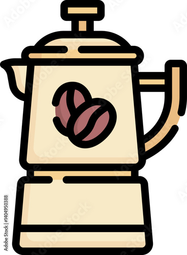 coffee pot Illustration on a white background     