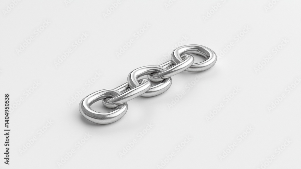 Obraz premium A silver chain with three links.